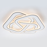 Потолочный светодиодный светильник 140Вт, 6113лм, 3000-6000K, Ra>80, плавная регулировка мощности, изменение цветовой температуры, ночник, пульт, металл/акрил, белый/черный