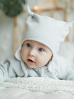 Шапка флисовая с узелками "Серебро" 0+