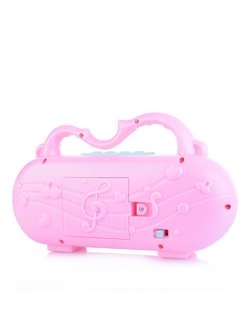 Магнитофон игрушечный на батарейках розовый (2762)