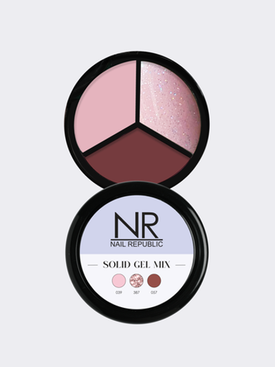 NR Solid Gel Mix Твердые гель-лаки Palette 15 (039, 387, 057), 3х5гр