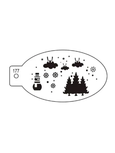 Трафарет для аквагрима овальный "Елочки" 7 на 13 см