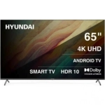 Телевизор LED Hyundai 65" H-LED65BU7009 Android TV Frameless Metal черный/черный 4K Ultra HD 60Hz DVB-T DVB-T2 DVB-C DVB-S DVB-S2 USB WiFi Smart TV