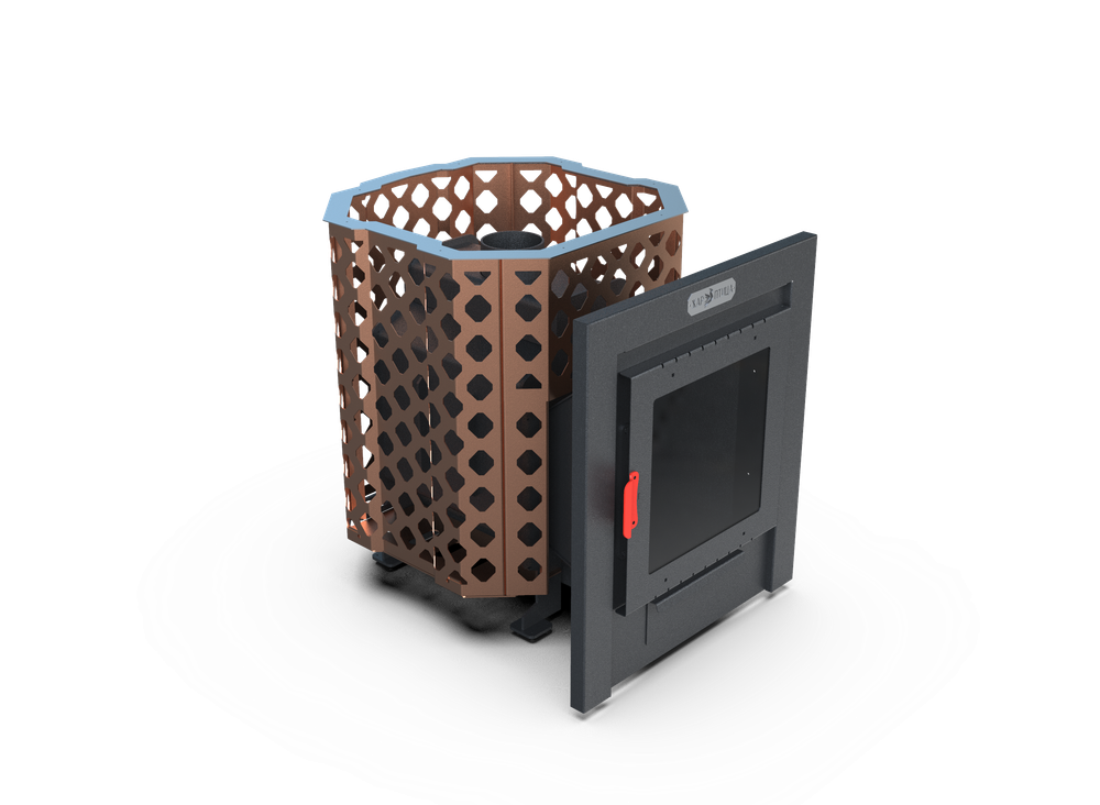 Банная печь Душа- 15 Сетка Ремейк панорама 8мм