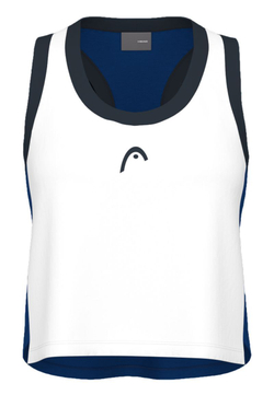 Женский теннисный топ Head Play Crop Top - белый/королевский