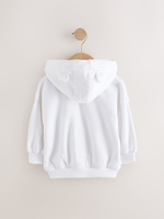 Толстовка с капюшоном на молнии для девочки Next AM2-671, Белый