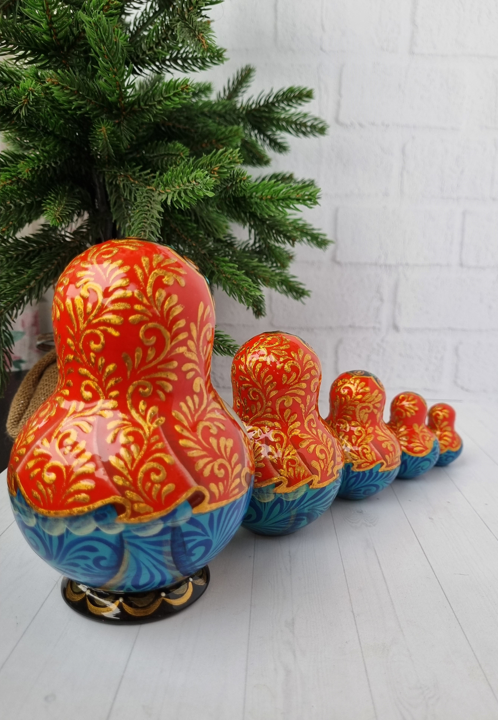 Матрешка с кошечкой 15см 5мест