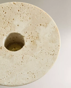 ZARA HOME КРУГЛЫЙ МРАМОРНЫЙ ПОДСВЕЧНИК, БЕЖЕВЫЙ