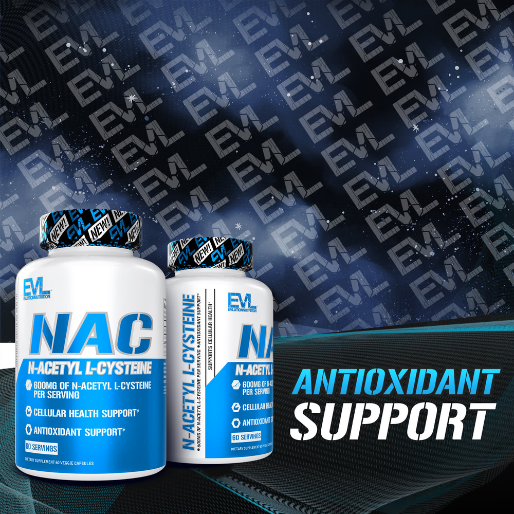 EVLution Nutrition, NAC, 600 мг, 60 растительных капсул