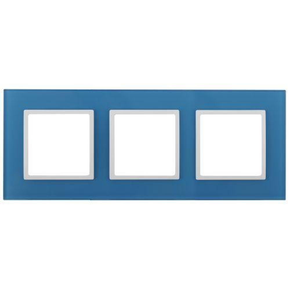 Рамка 3-м 14-5103-28 стекло Elegance голуб.+бел. ЭРА Б0034518