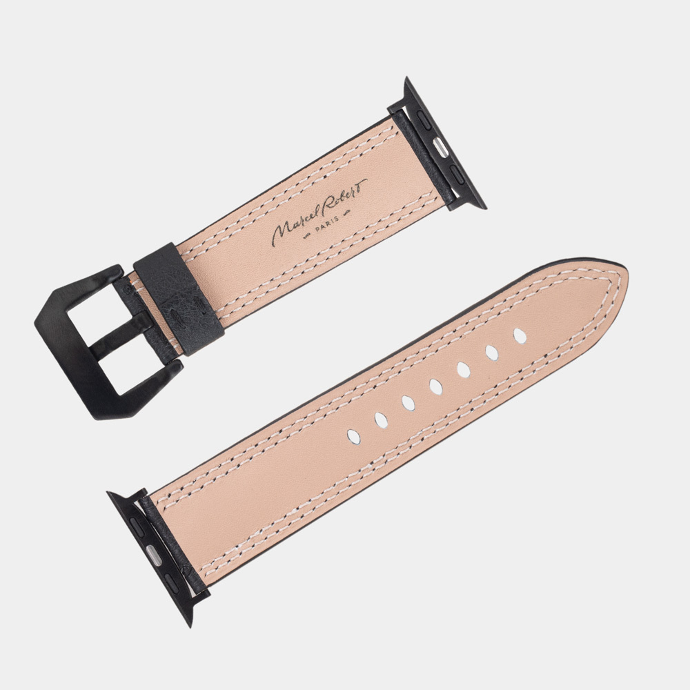 Ремешок для Apple Watch Ultra 49mm из кожи страуса, черного цвета