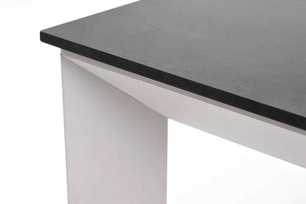 "Венето" обеденный стол из HPL 90х90см, цвет "серый гранит", каркас белый