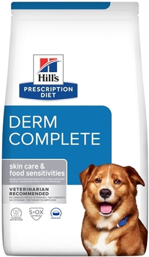 Сухой диетический корм Hill&#39;s Derm Complete для собак для поддержания здоровья кожи при аллергии 12 кг
