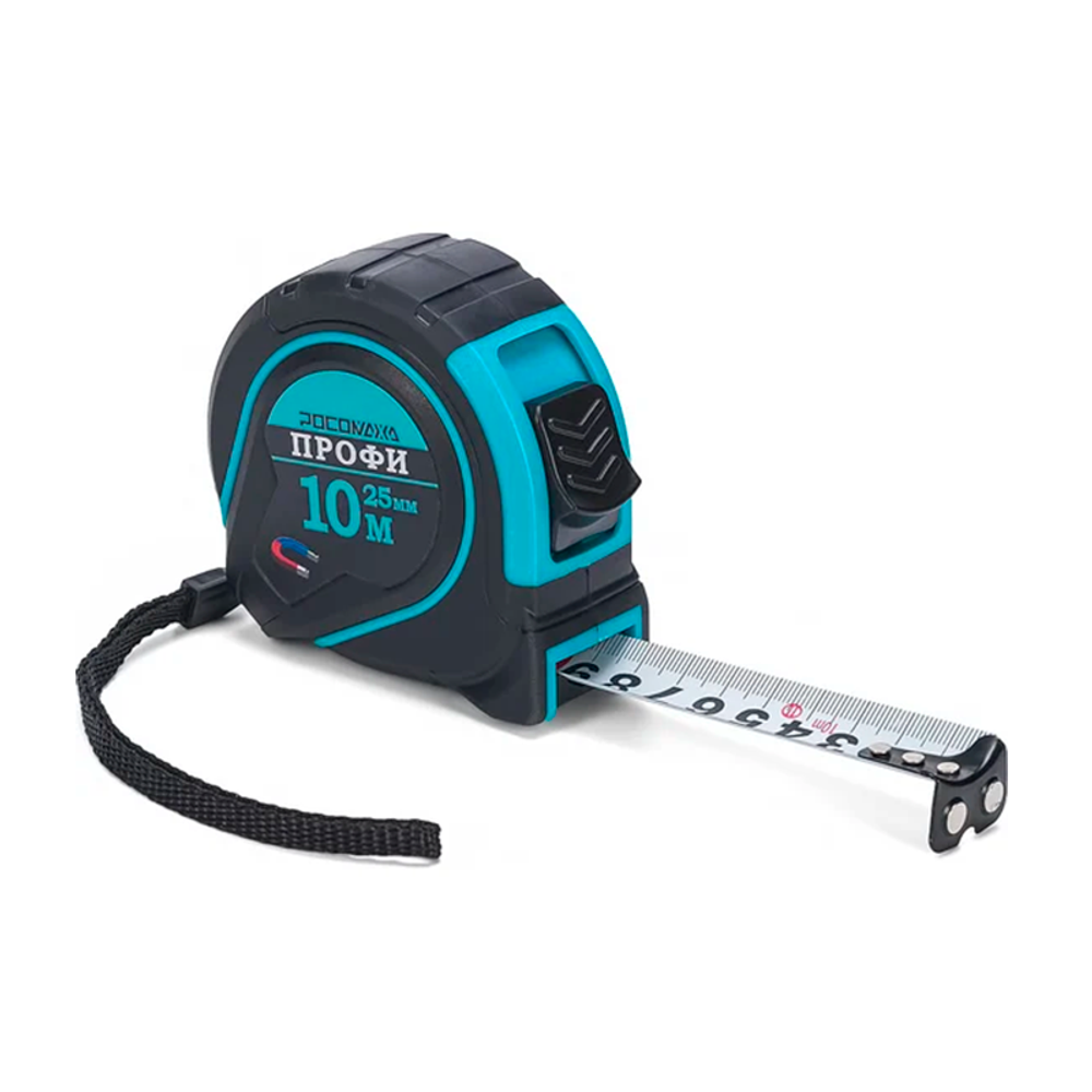 Рулетка в обр.корпусе ПРОФИ с магнитом (10,0 м; 25 мм) "РОСОМАХА" (602925)