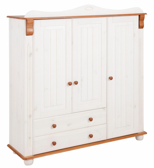 Шкаф распашной Адель трёхдверный 2 ящика, белый