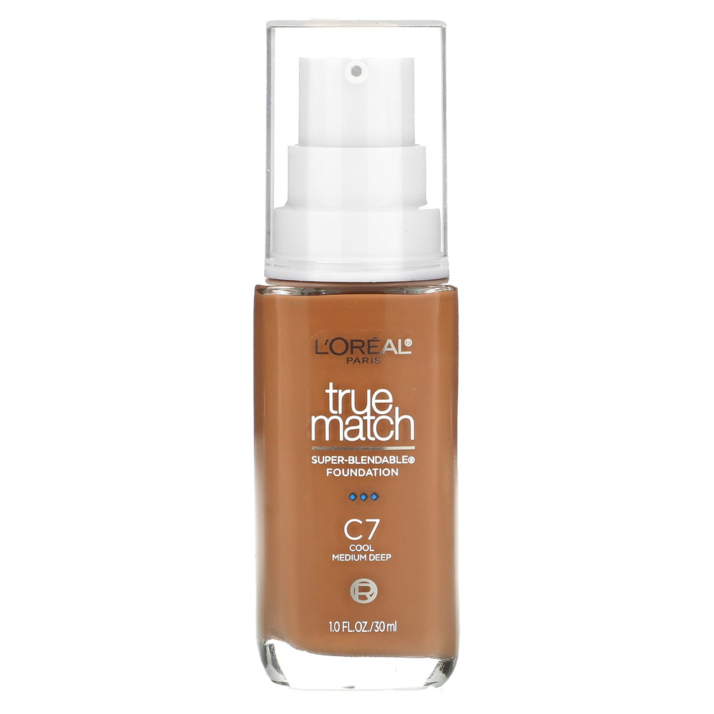 L'Oréal, True Match, супер-смешиваемая основа, C7, холодная, средняя глубина, 30 мл (1 жидк. унц.)