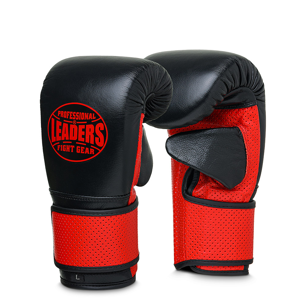 Перчатки снарядные Leaders  PRIME на липучке (черный/красный)