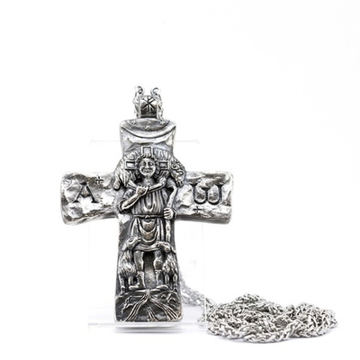 Крест священника “Пастырь Добрый” (серебрение)