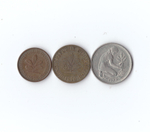 Набор монет. Германия. ФРГ. 3 шт. 50,5,1 пфенинг 1976,50,78 гг. XF
