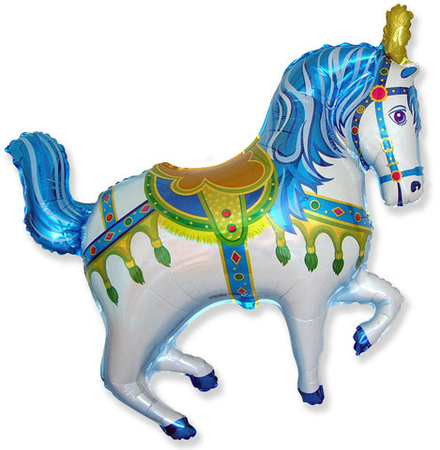 F Фигура, Нарядная лошадь, синий, 39"/99 см, 1 шт.