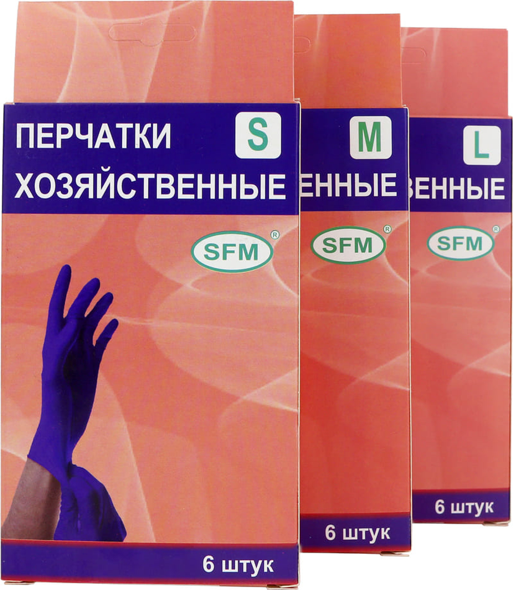 Перчатки смотровые нестерильные латексные неопудренные HIGH RISK SFM 3 пары
