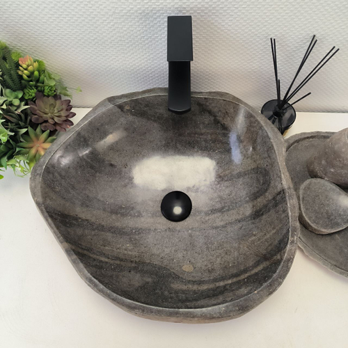 Раковина из речного камня RS-63412 (49*45*15) 0123
