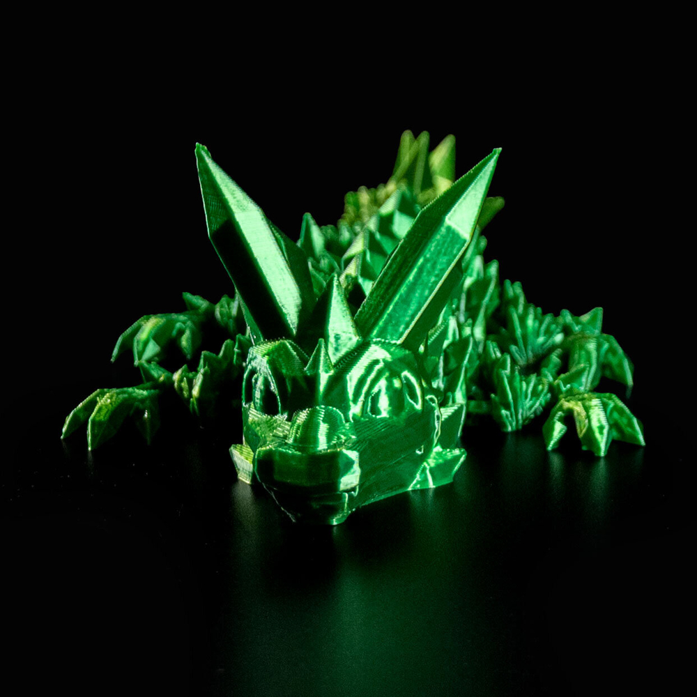 Кристальный дракон, малыш, зелено-желтый