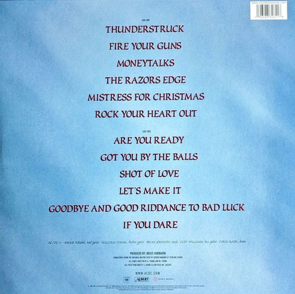 AC/DC - The Razors Edge (LP) Gold 50th Anniversary. Новая запечатанная виниловая пластинка