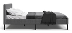 Уна Кровать 160 Рогожка Мальмо серый, Чёрный