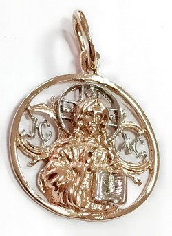 Ювелирная подвеска-иконка из серебра 875 пробы с позолотой