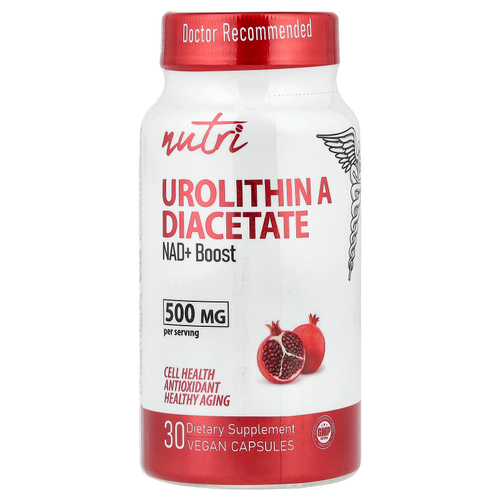Nutri, уролитин A диацетат, 30 веганских капсул (250 мг в 1 капсуле)
