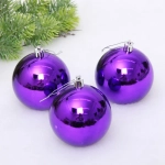 Новогодние шары 8 см (набор 3 шт) «Глянец», фиолетовый
