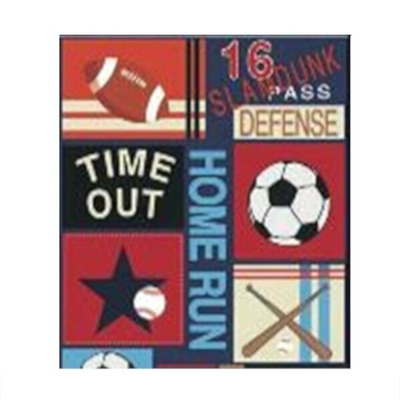 Коврик интерьерный 160cм х 230cм рисунок "СПОРТ" обработанный край, антискользящее покрытие