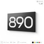 Номер на дверь 890, табличка на дверь для офиса, квартиры, кабинета, аудитории, склада, черная 120х70 мм, Айдентика Технолоджи