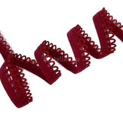 Отделочная резинка ажурная бордовая 8 мм