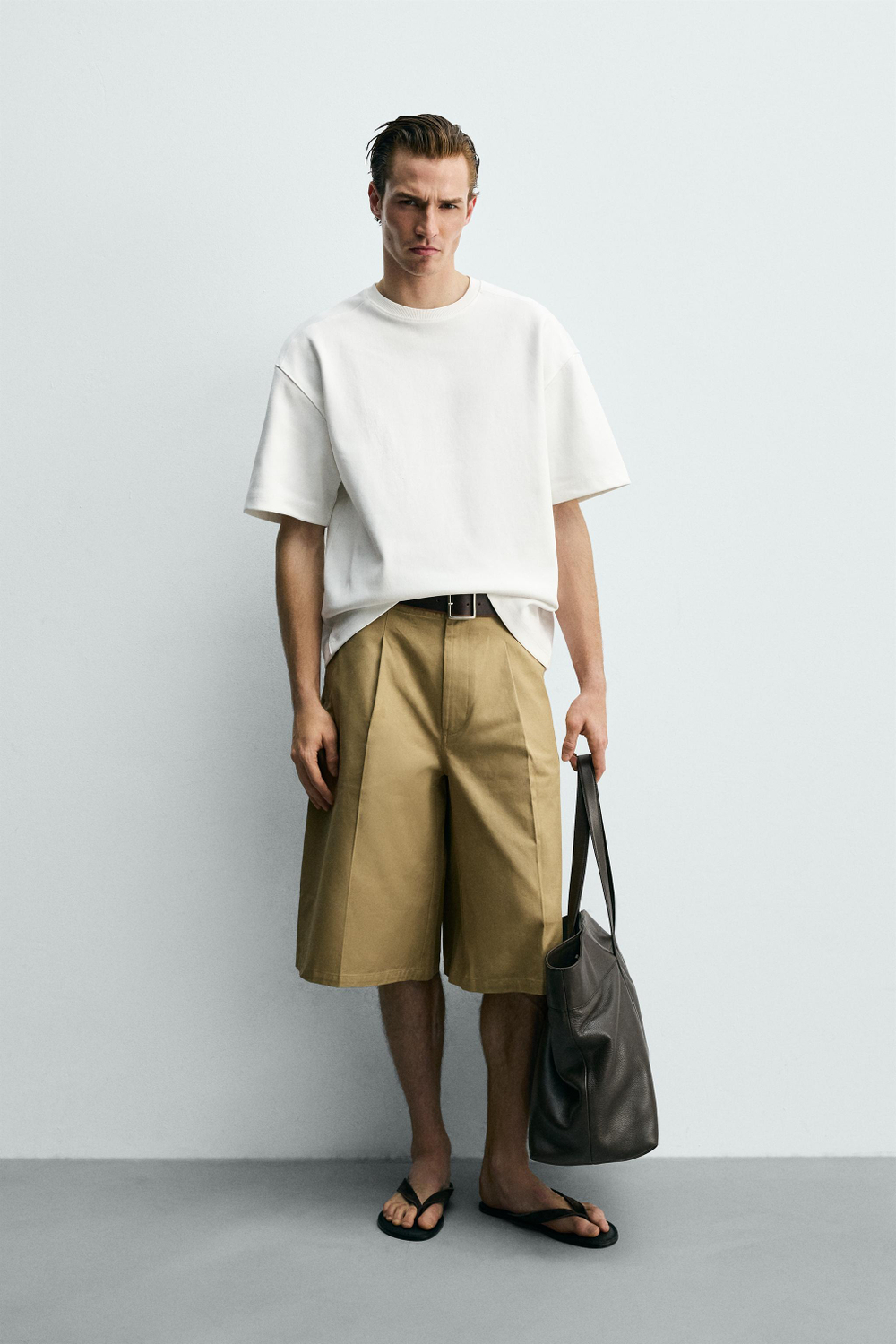 ZARA ТОЛСТОВКА RELAXED FIT ИЗ ИНТЕРЛОКА, БЕЛЫЙ