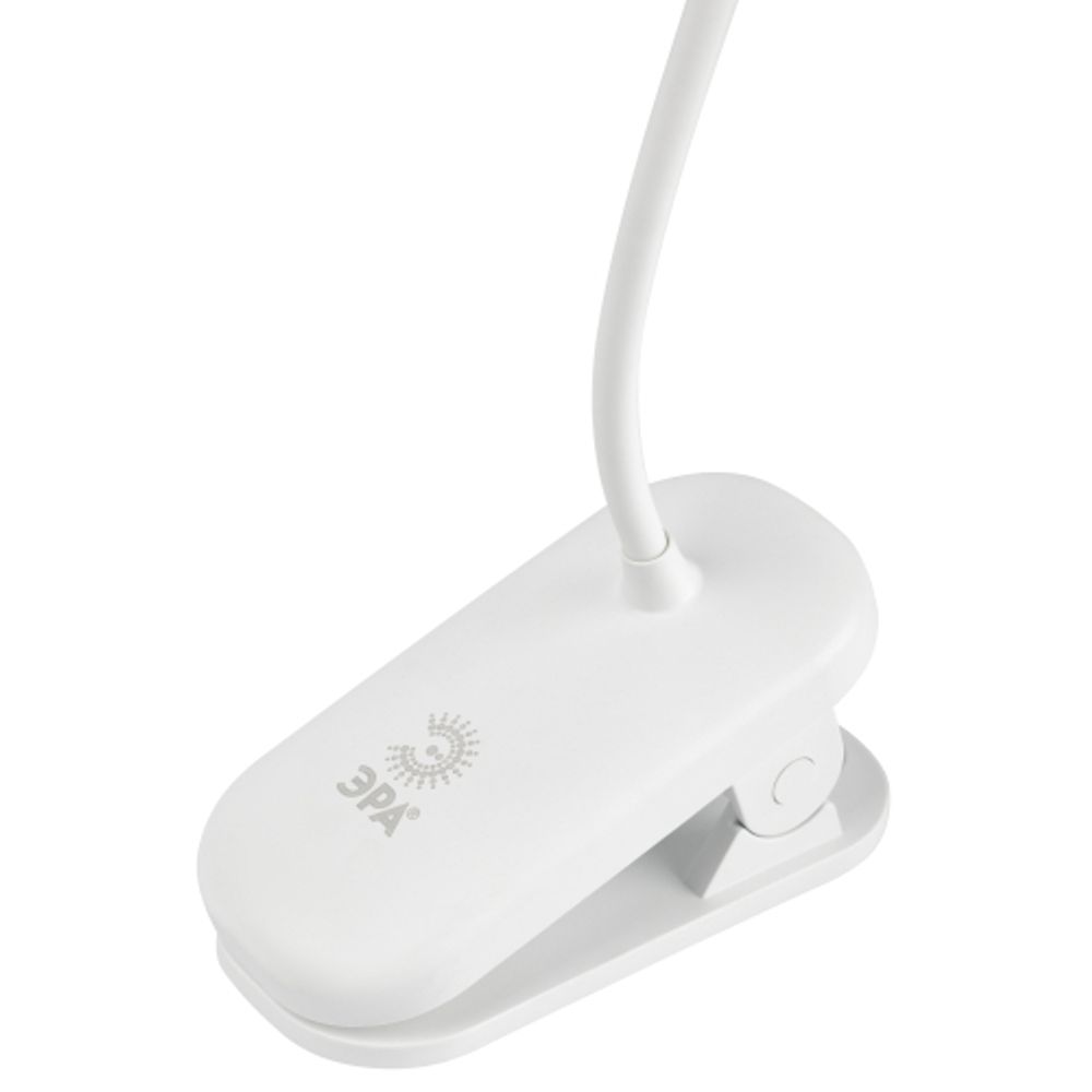 Настольный светильник ЭРА NLED-525-6W-W светодиодный аккумуляторный на прищепке белый