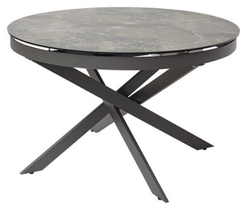 Стол TRENTO 120 KL-19 СЕРО-КОРИЧНЕВЫЙ КАМЕНЬ, итальянская керамика/ GREY1 серый каркас М-City