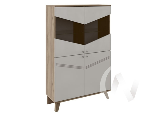 Сервант М04 Гостиная Лимба (дуб крафт золотой/белый глянец)