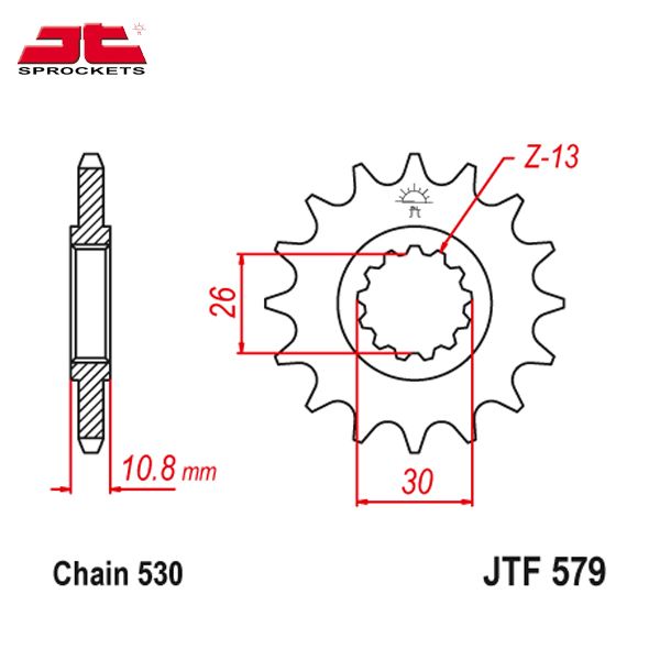 JT JTF579.17RB звезда передняя (ведущая), 17 зубьев