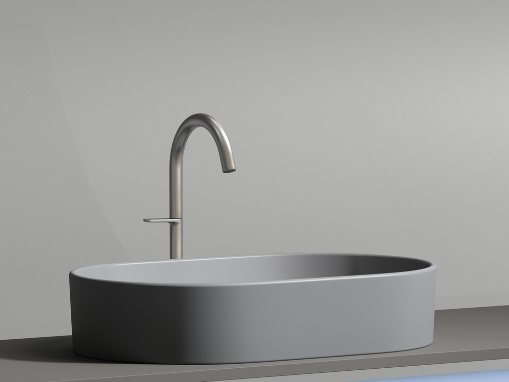 Умывальник чаша накладная овальная (цвет Антрацит Матовый) Element 608x385x122мм