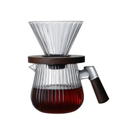 Дриппер воронка на 1-4 чашки фильтр для заваривания кофе + кофейник 600 мл (пуровер) стекло Barbossa