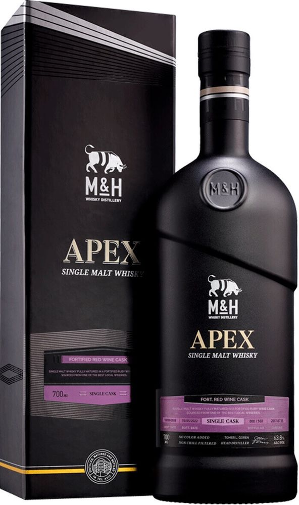 Виски M&amp;H Apex  Fort Red Wine Cask gift box, 0.7 л.