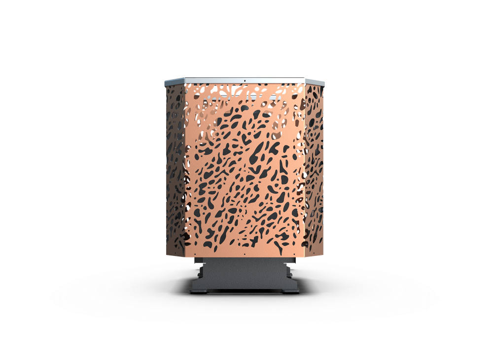 Банная печь Душа- 15 Сетка Леопард стекло