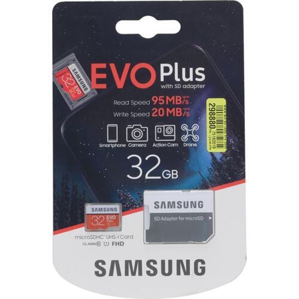 Карта памяти microSDXC 32GB Samsung EVO Plus