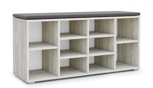 Тумба для обуви Аризона Дуб крафт белый (грей)