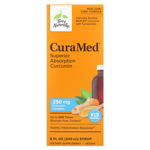Terry Naturally, CuraMed, сироп, куркумин с улучшенной усвояемостью, 250 мг, 240 мл (8 жидк. унций)