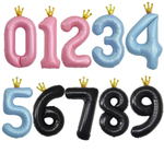 Фольгированные цифры с короной 102 см в ассортименте