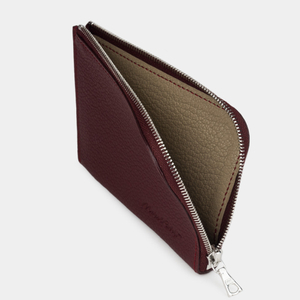 Кошелек женский кожаный, теленок бордового цвета