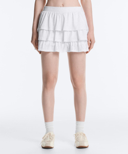 Oysho Короткая юбка Comfortlux с вышивкой, белый