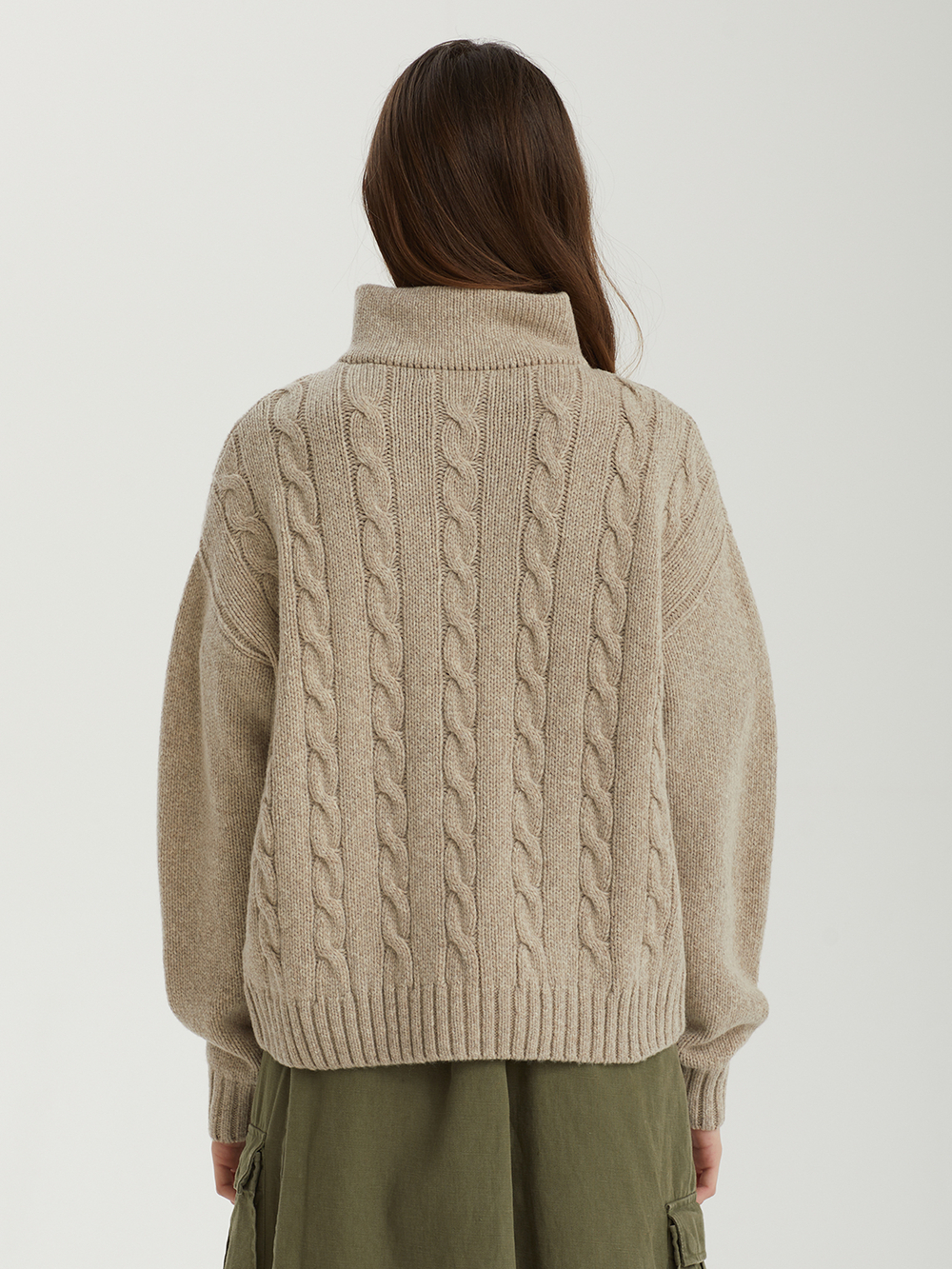 Женский Свитер Half Zip Cable